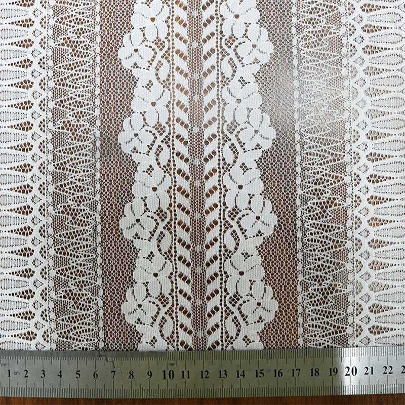 23.5cm Wide Nylon Spandex Tulle Knit Fabric with Embroidered Decorative Mesh Lace Trim Quick-Dry Feature for Bra & Dress Designs