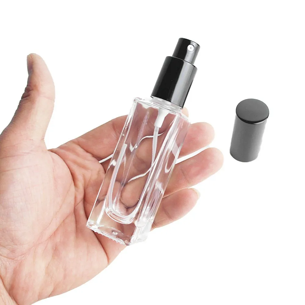high quality 5ml 10ml 20ml 30ml Empty spray bottle Cosmetic square shape fine mist sprayer perfume bottle