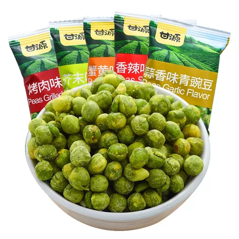 Орехи и ядра разных вкусов китайские Хрустящие закуски из зеленого гороха зеленый