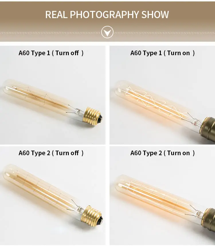 Custom Factory Price Decorative Vintage 1800k 2200k E27 E26 T30 T9 T10 25w 40w 60w Lamp Amber Glass Edison Light Bulb