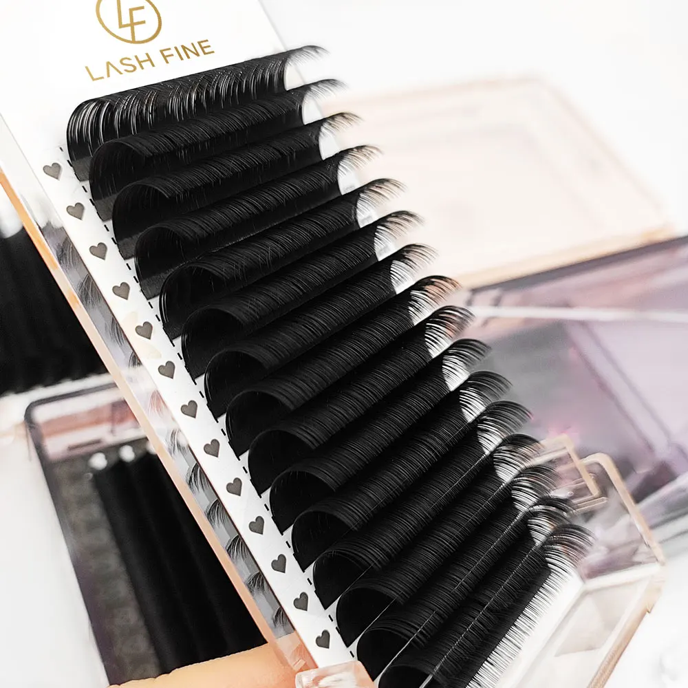 Free Sample Wholesale 6-25mm 0.03 0.05 0.07 C CC D DD Matte Black Eyelash Extension Custom logo Cashmere Volume Lash