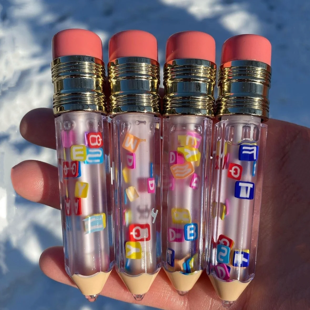 2021New Base Vendor Private Label Clear Custom Vegan Glitter Girl natural Wholesale Cute Pouches Flower Lipgloss Lip Gloss