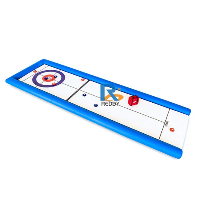 Portable Sport Game Popular Inflatable  Rink Floor With Curling Sets Curl Bounce Interactive Game