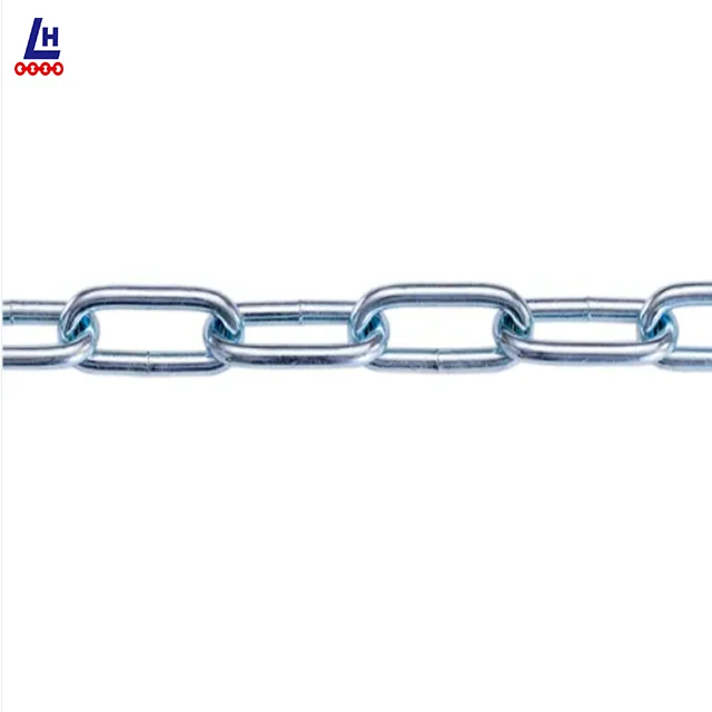 3mm~19mm Galvanized Q235 Q195 Welded Steel Link Chain Long Link Chain  Korean Standard Link Chain For Hanging Pet And Swing