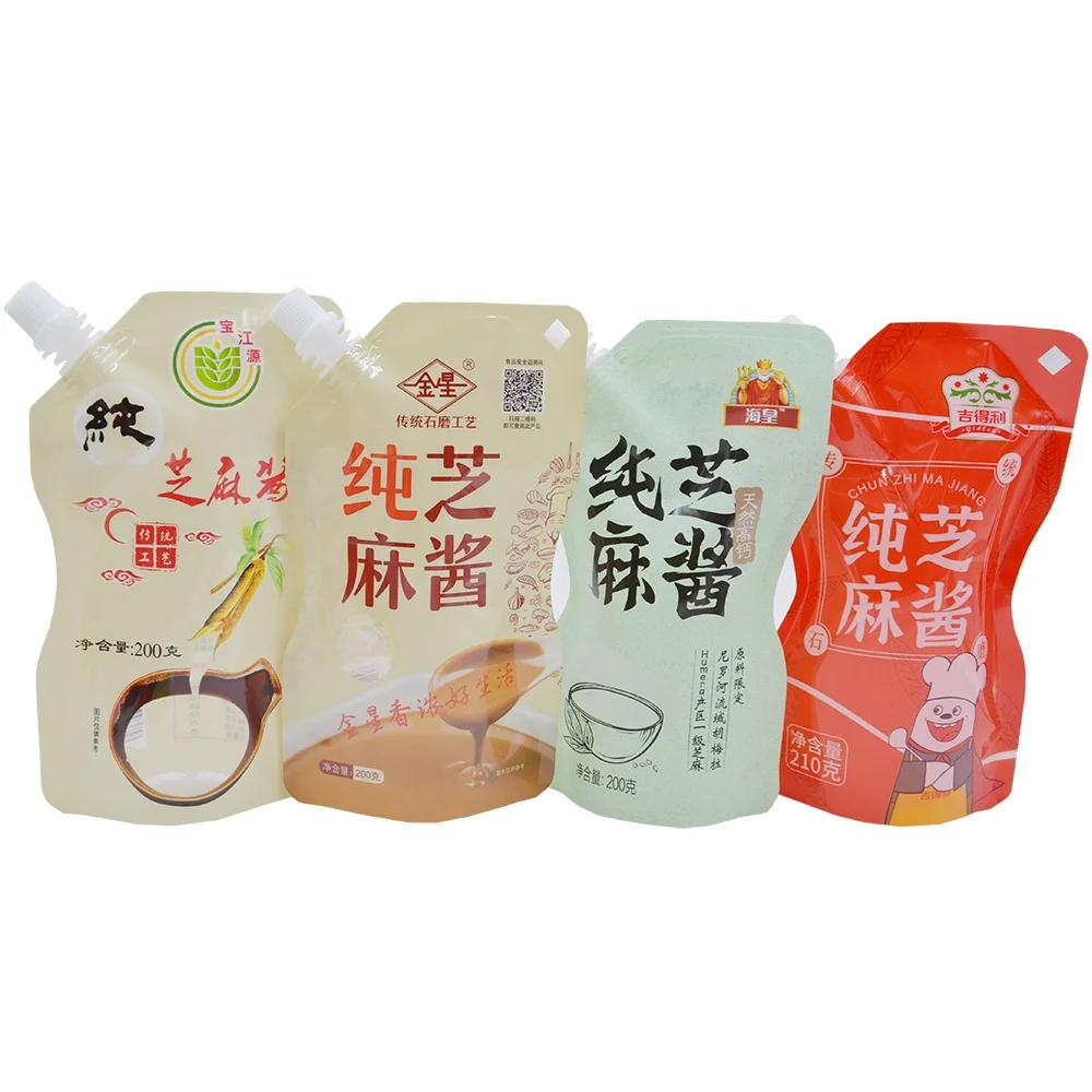 Custom Stand up Drink Bag Spout Pouch Juice Beverage Nozzle Packaging Bag Packaging Bag Ketchup Sauce Spout Pouch
