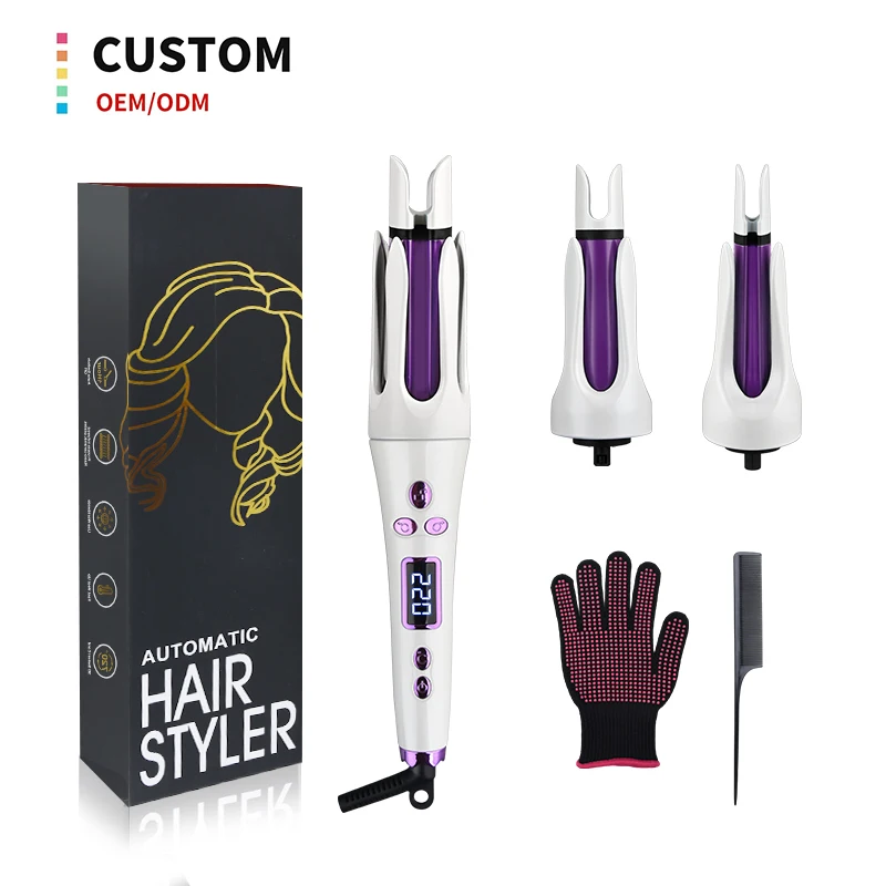 Auto Hair Curler Waves Styling Wand 3 In 1 Portable Automatic Hair Curler Rotating Curling Iron For All Hair Types