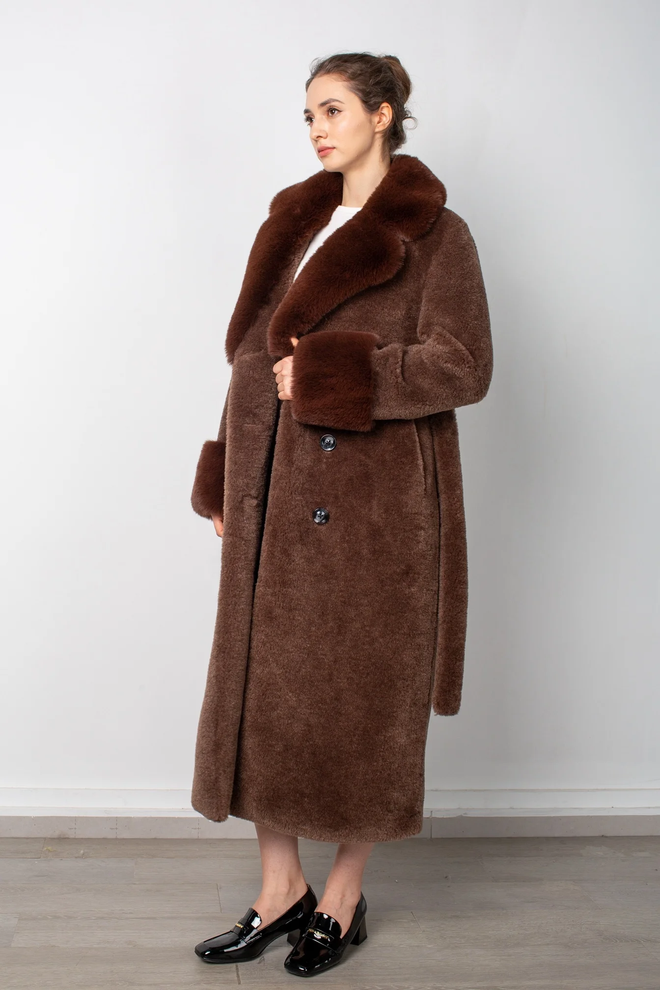 Women Wool Fur Coat Jacket Winter Female Girl Real Sheep Shearing Teddy Color Overcoat