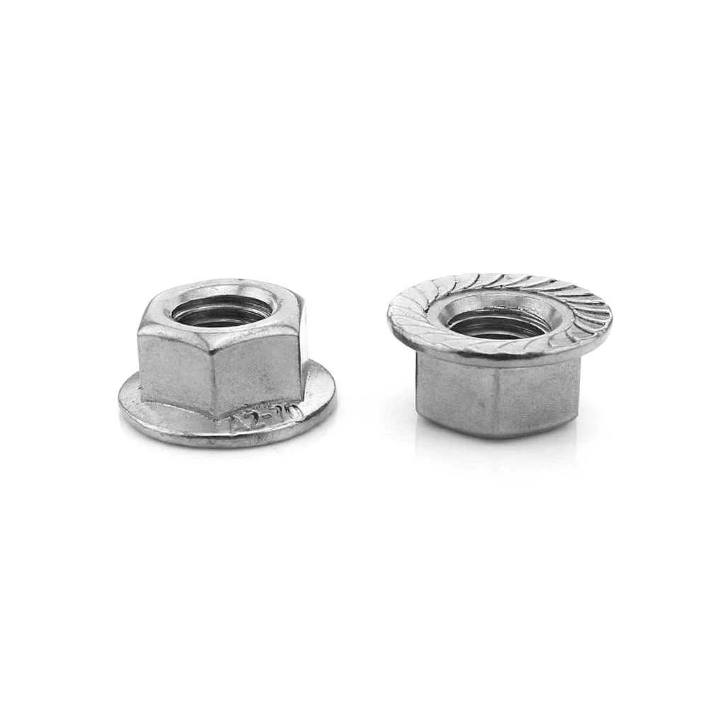 Custom Hex Flange Nut Hexagon Nut/Flange Nut/Serrated Spinlock with Toothed Anti-Skid Flange Nut DIN6923 2205 2507 S32760