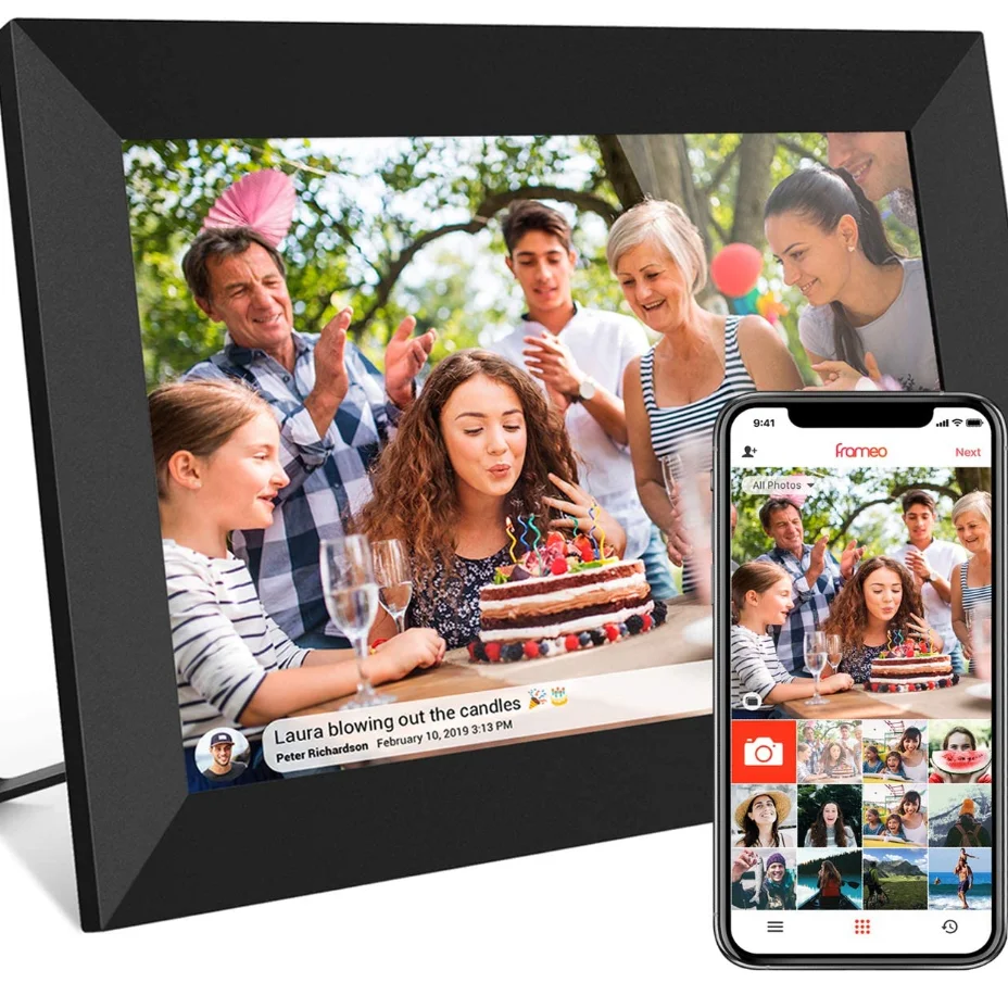 Умная цифровая фоторамка с Wi-Fi 10 1 дюйма сенсорный ЖК-экран IPS 1280x800 автовращение портрет и пейзаж встроенная память