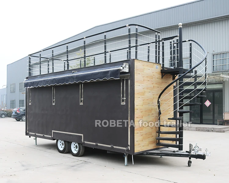 
Commercial Catering Trailer Street Restaurant 2-Story Mobile Bar Food Trailer For Sale 