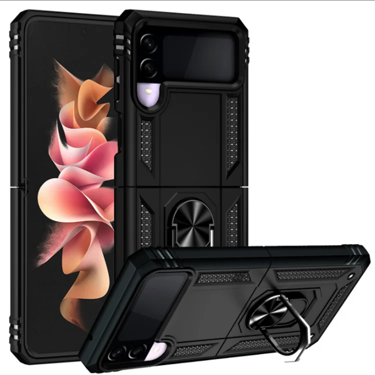 For Samsung Galaxy Z Flip 3 Case Magnetic Car Holder Ring Shockproof Armor Phone Case For Galaxy Z Flip 3 5G Back Cover