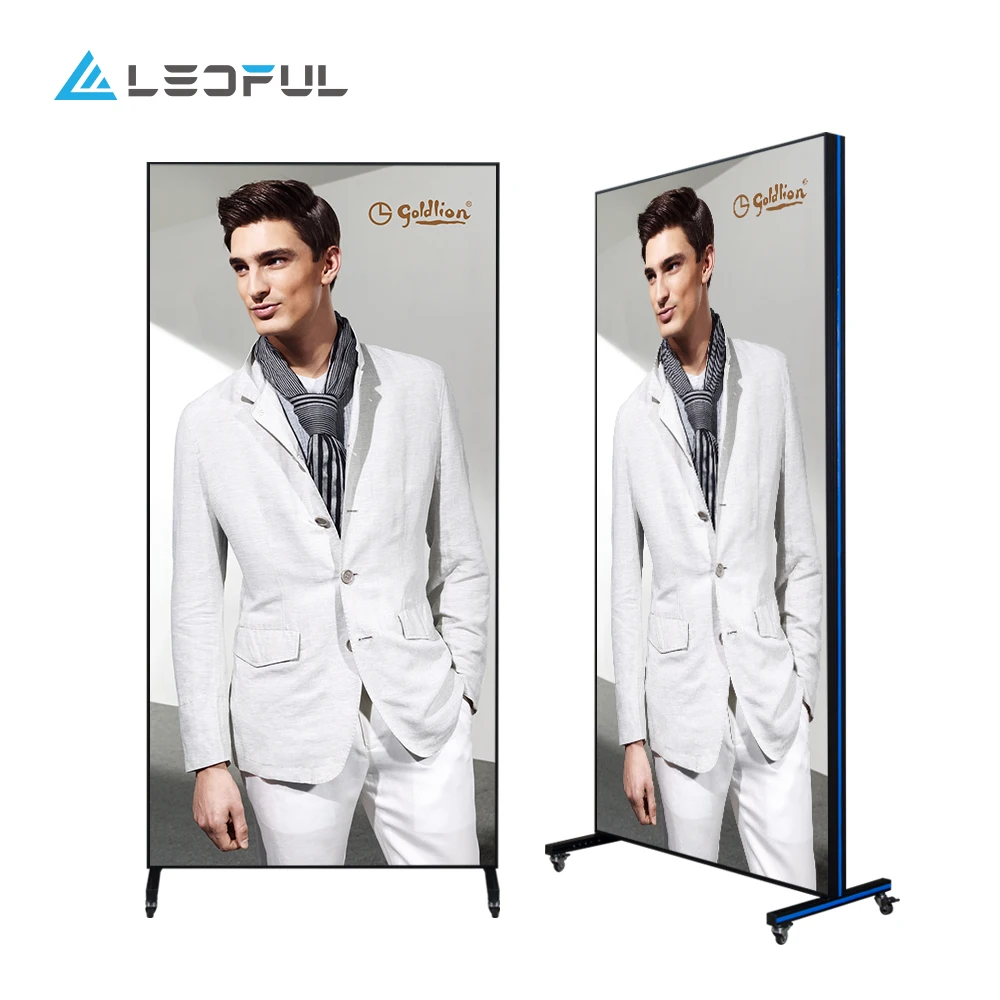 LEDFUL FULL Color 55 Inch Indoor Light and Thin LED Media Movie Poster Portable Mobile LED Billboard P2.5 Video Poster