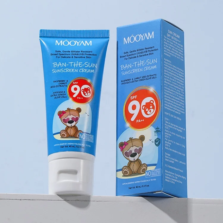 Private Label Anti-UV Waterproof Sun Block Cream Lotion Whitening Sweatproof Sunblock SPF 50 70 90 Sunscreen for Face Body