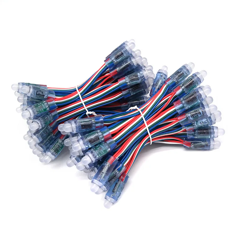 Ws2811 Led Lamp String Dc12V 0.3W 12Mm Waterproof Ip67 Smart Control Holiday Atmosphere Running Water Led Ws2811 Gradient Light