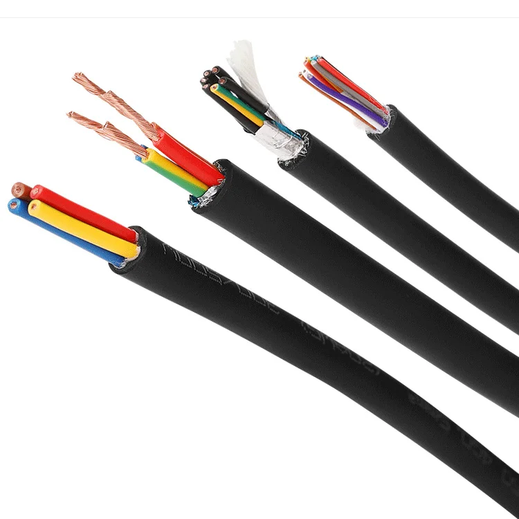 Flexible PVC Multi-core Round RVV Electrical Elevator Lift Cable with knitting and UV-resistance crane cable