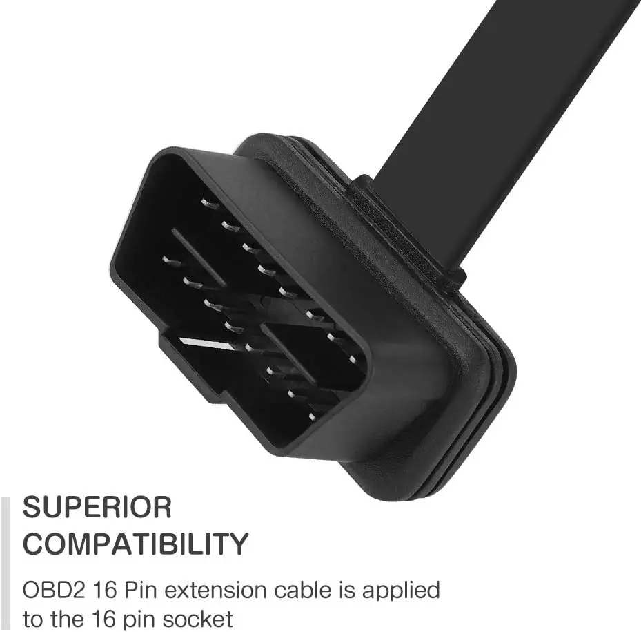 OBD2 16-контактный низкопрофильный плоский провод J1962 штекер для открытия шнура автомобиля OBD диагностический удлинитель DIY