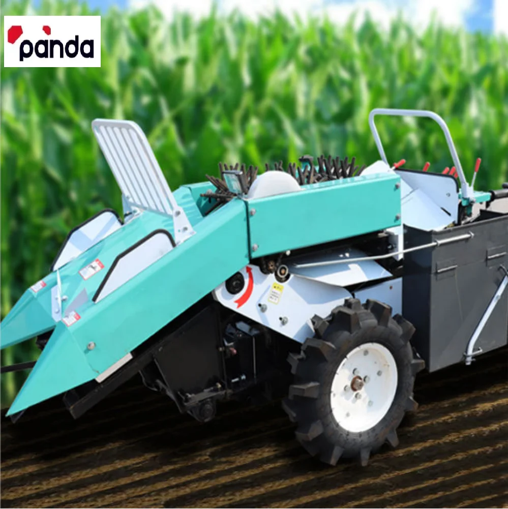 Agricultural diesel walking tractor mini two wheeled wheat lavender soybean combine harvester