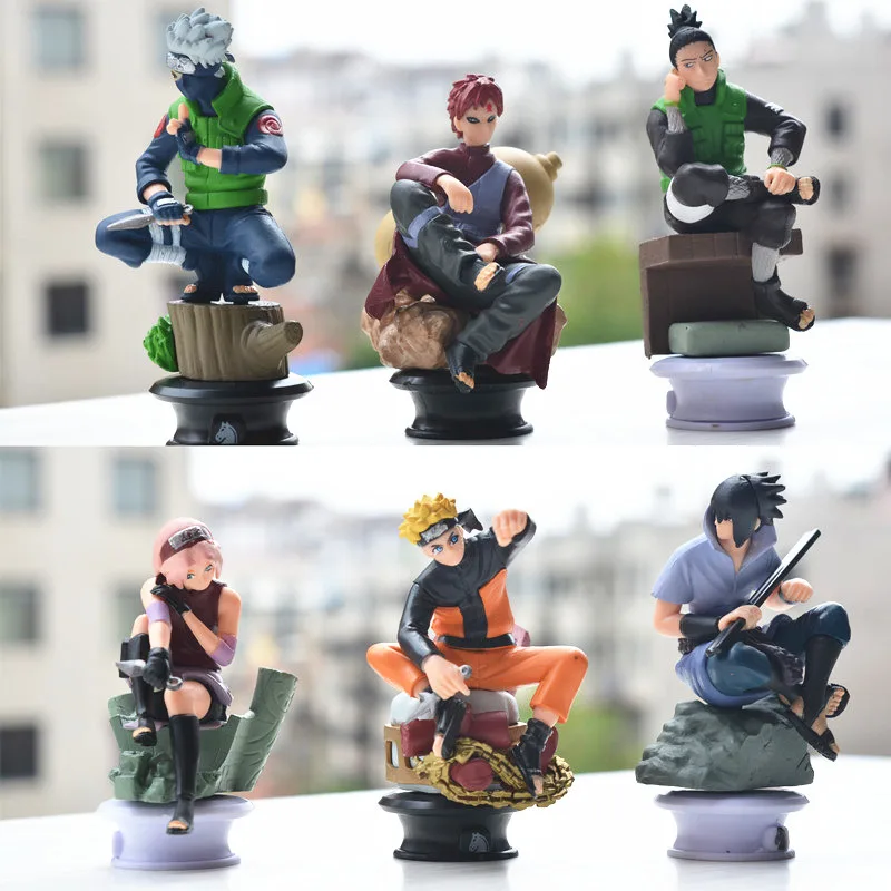 8.5CM 6pcs/set Action Figures Uchiha Gaara Kakashi Model PVC Anime Figurines for Decoration Collection Gift Toys