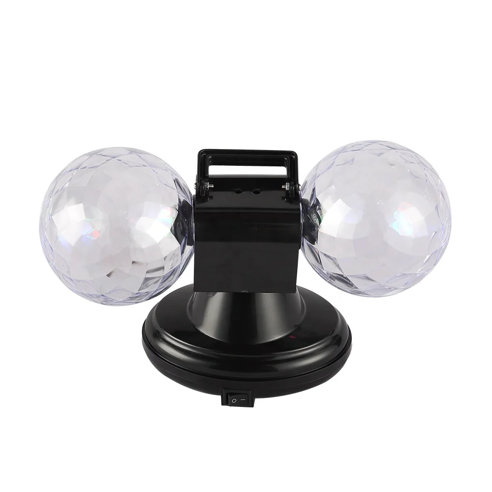 360 Rotate twin crystal disco light with adaptor operated party light christmas