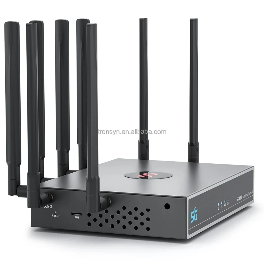 SDX62 4.4Gbps AX3000 MESH WiFi 6 5G CPE Router With Sim Card Slot And 8 Ports External Antenna Port