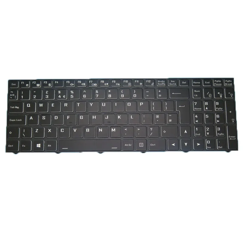 Клавиатура без подсветки для ноутбука CLEVO CVM18H96GB9430 6-80-N15Z0-19D-1 Великобритания с черной рамкой