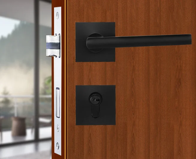 Doors Hardware Zinc Alloy Security Silent Door Handle Lock