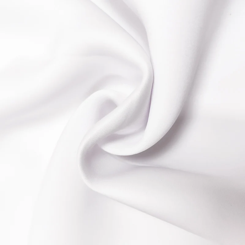Techno scuba fabric wholesale knit sublimation polyester base white stretch fabric by the yard for dress