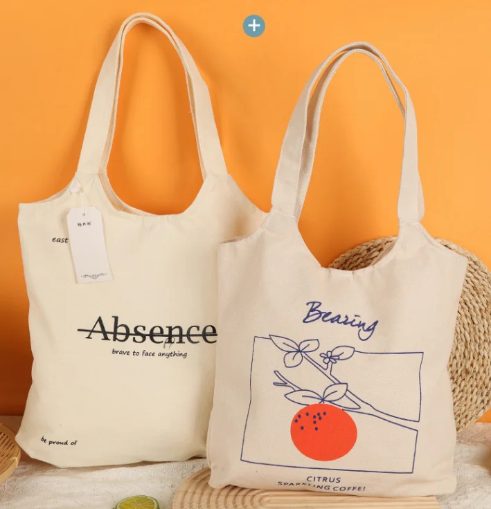 Custom Printed Logo Reusable Canvas Cotton Shopping Tote Bag For Hotel And For Fair