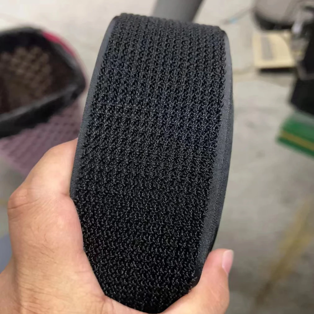 Self Locking Black Nylon Hook and Loop One Side Hook Loop Tape High Quality Customized 2 in 1 Hook and Loop on the Same Side
