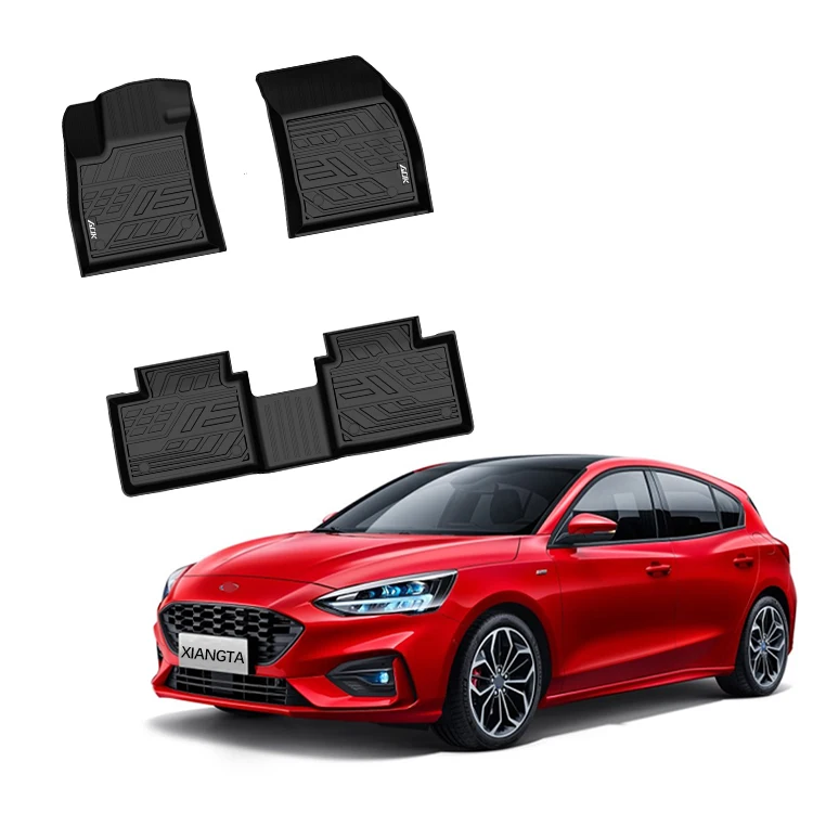 Tpe Car Mats  Front Rear Car Mats for Ford FOCUS Hatchback left-hand drive High Quality TPE Material Car Floor Mat