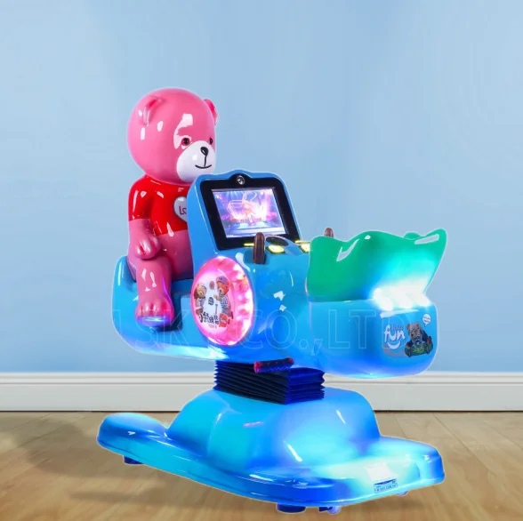New Creative Indoor 3D Video Game Machine Kids Interactive Bear Kiddie Rides Seesaw Coin Operated Fiberglass on shopping Mall