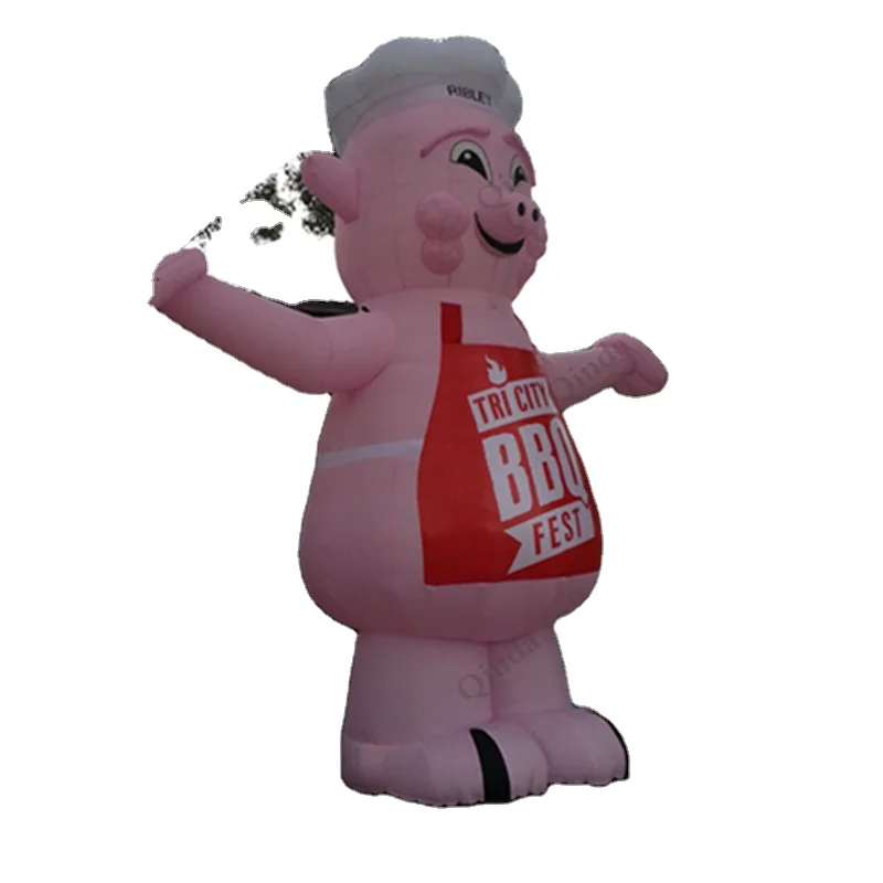 
2019 airtight oxford cloth inflatable animal model giant inflatable pink pig with cheap price 