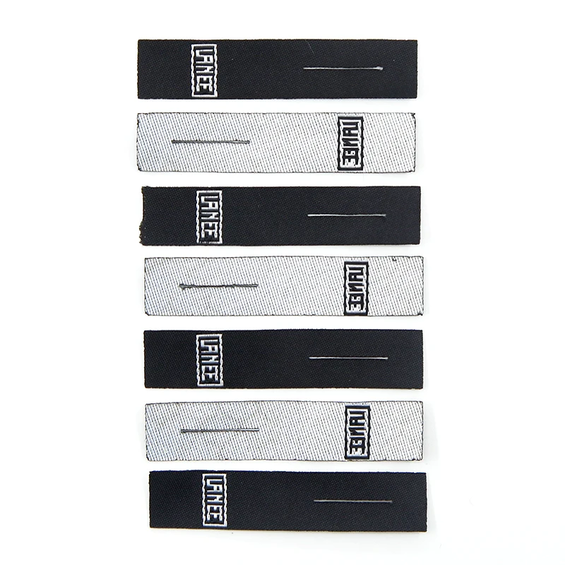 Этикетки для одежды высокой плотности пустые внутри с золотой нитью тканые этикетки на заказ хлопковые большие джинсов задних карманов