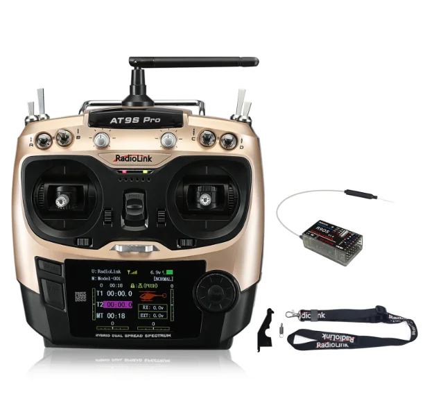 RadioLink Manufacturer AT9S Pro 10C/12 Channels 2.4GHz Transmitter For Aircraft DSSS&FHSS/CRSF Controller and Receiver R9DS