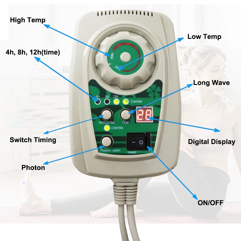 50*150CM Germany Stock PEMF Photon Amethyst Tourmaline Bian-stone Heating Mattress Far Infrared Heated Mat Amethyst Stone Pad