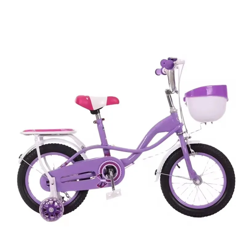 China Factory 2-10 Year Training Wheels Doll Seat Girls Kids Bike With Basket Children Bicycle