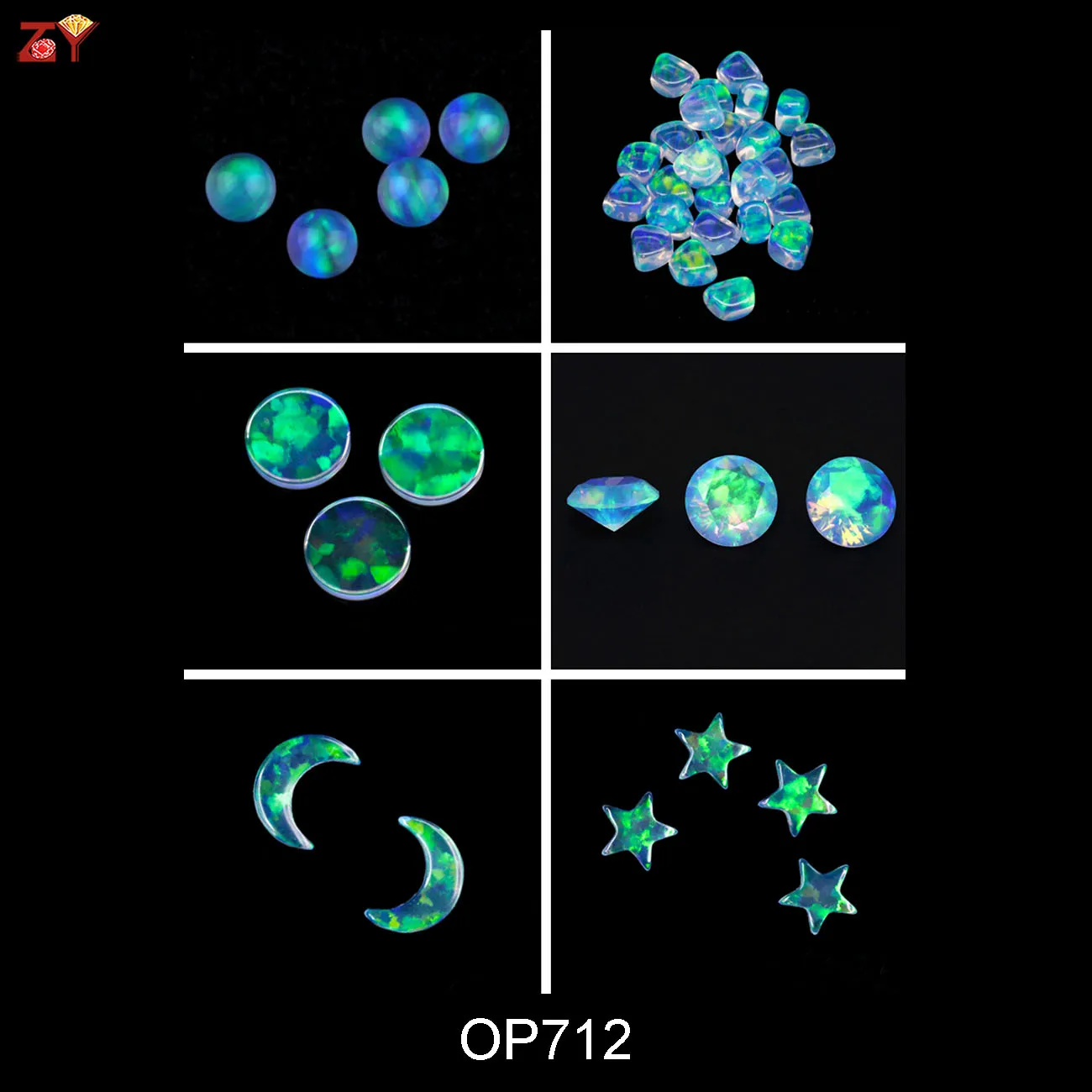 2023 Water Blue Green Stone Heat Process Irregular Synthetic Opal Resin Free 900 C Resistant Stone for Heat Blowing Decor