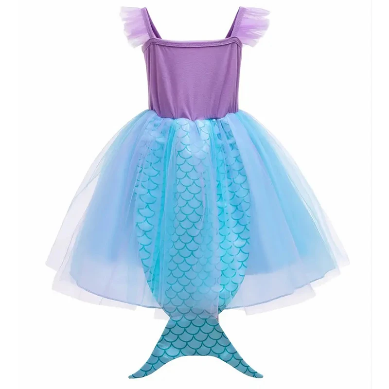 Halloween Birthday Cosplay with Accessories Princess Mermaid Costume Party Dress for Girls Kids Mermaid Princess Tutu Dress