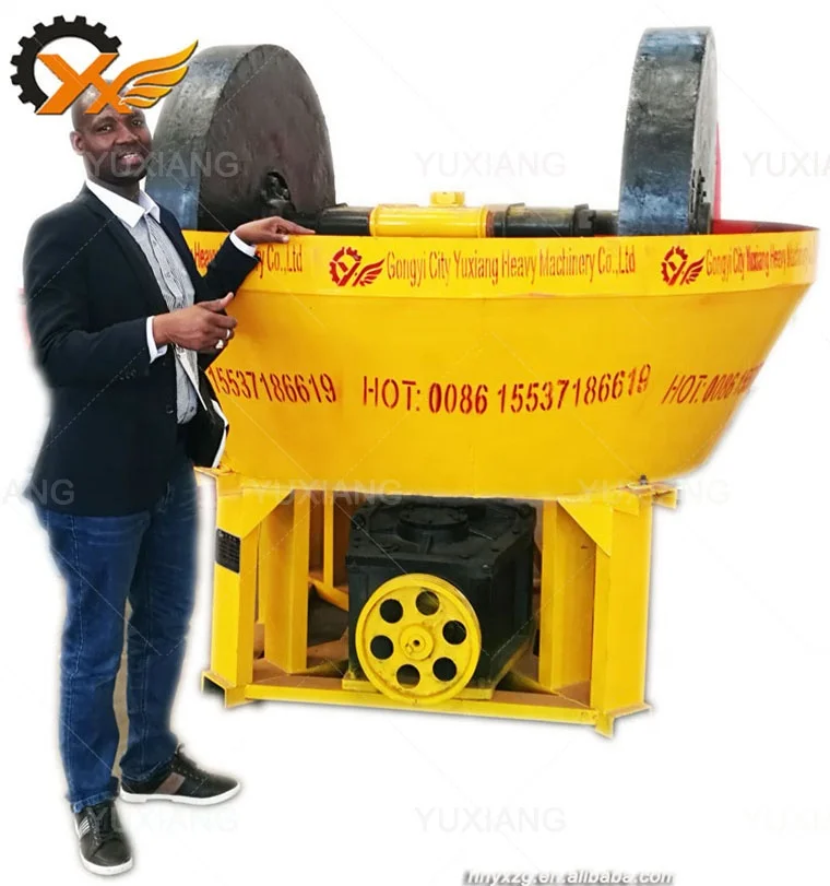 Gold Ore Beneficiation Equipment Mining Tools China 1200 Wet Pan Mill for Gold With Gold Concentrator