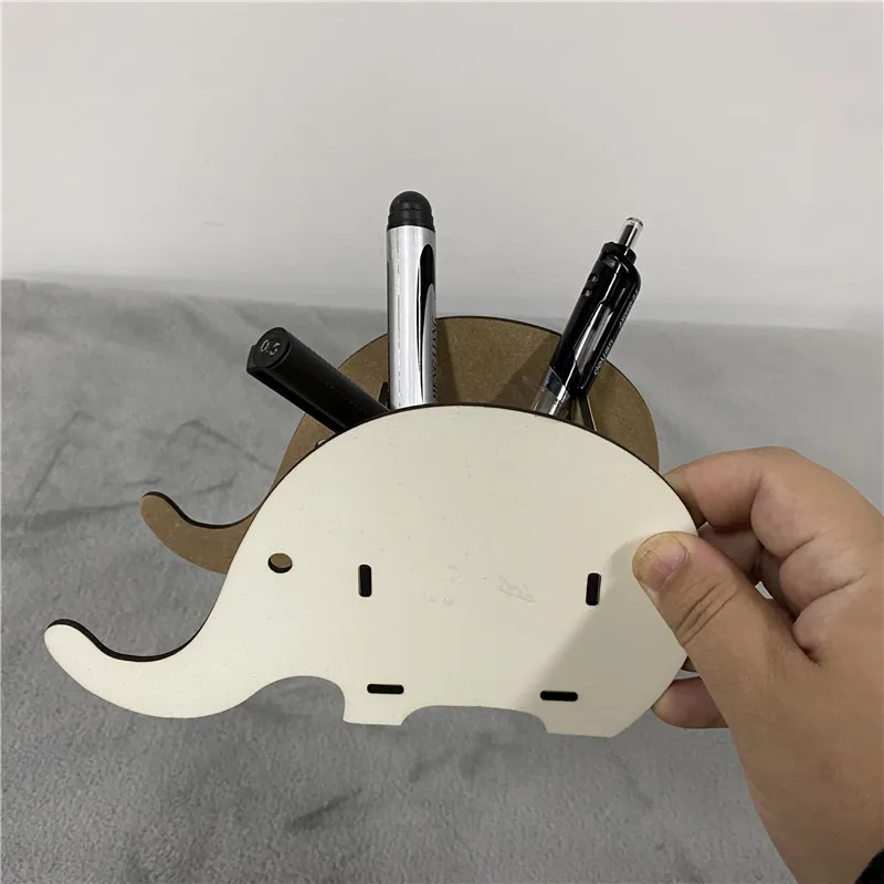 mdf hardboard Wooden Pen Holder Pencil Container Pen Pencil Holder with Phone Stand for Dye Sublimation Heat Press