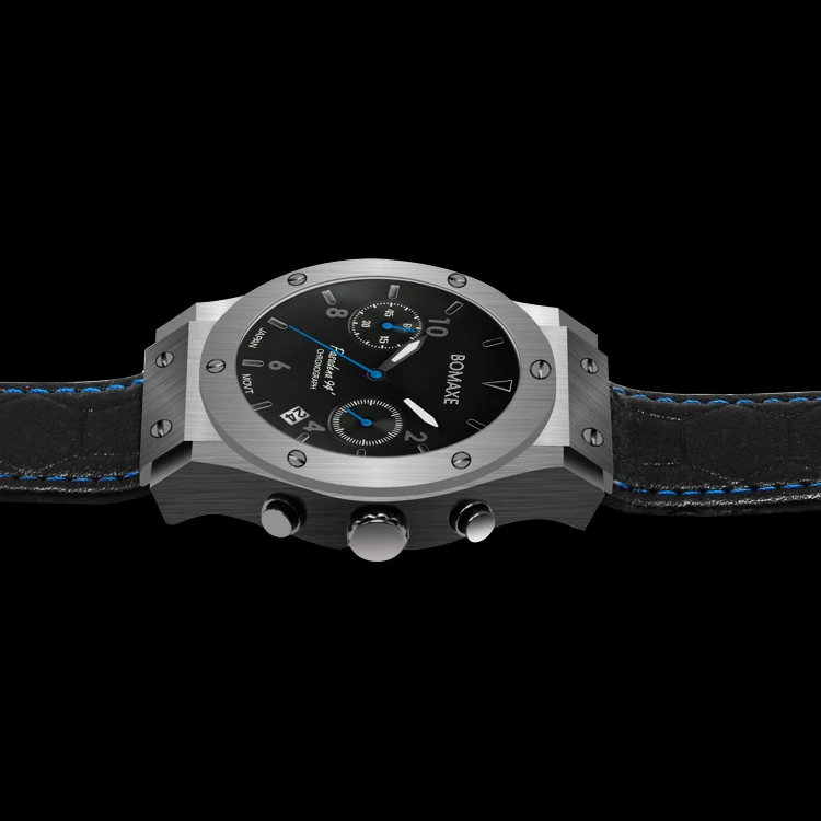 BOMAXE SA6059  Classic Men Luxury Brand Watches Black Stainless Steel Male Analog Clock 3 ATM Waterproof Quartz Men Wrist Watch