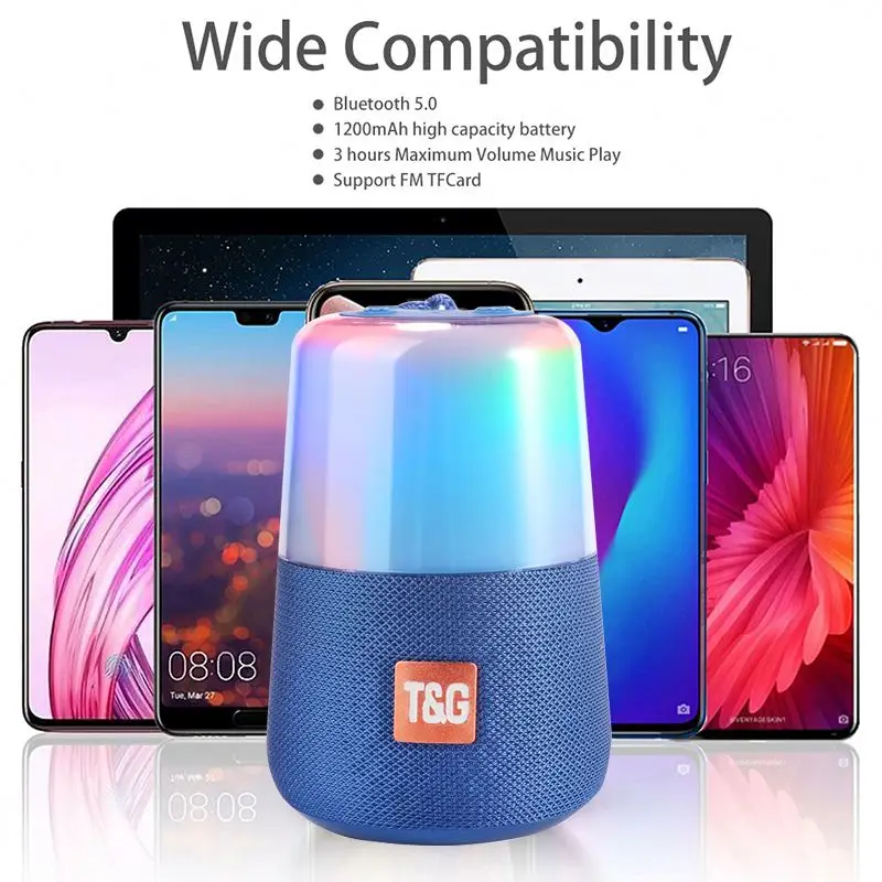 TG168 USB Player Waterproof  Speaker Super Quality Portable Outdoor Wireless Speaker With LED