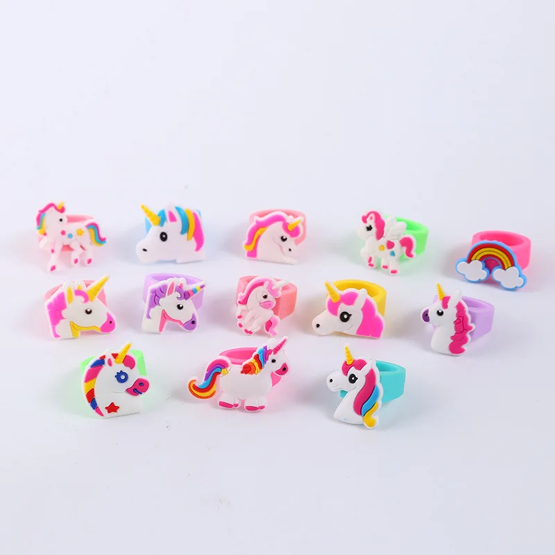 Kids Girls PVC Cute Mermaid Ring Silicone Rings Large Medium Small Size Available Various Style to Choose