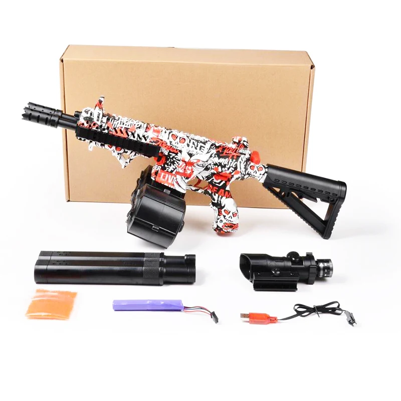 Large M416 Gel Blaster Gun Outdoor Toy Water Gel Ammo Orbie Blaster Gun 7-8mm Splatter Ball Gun