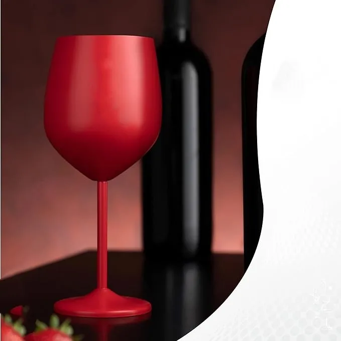 Customizable Logo 18oz Rose Gold Copper Gold Plated Wine Metal Goblet Flute Stainless Steel Red Wine Glass