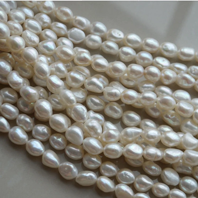 Zhuji/хит, 4-11 мм плоская форма Топ просверленные жемчуг с горизонтальном и вертикальном положении отверстия Свободные барокко пресной воды Жемчужное ожерелье в нитка