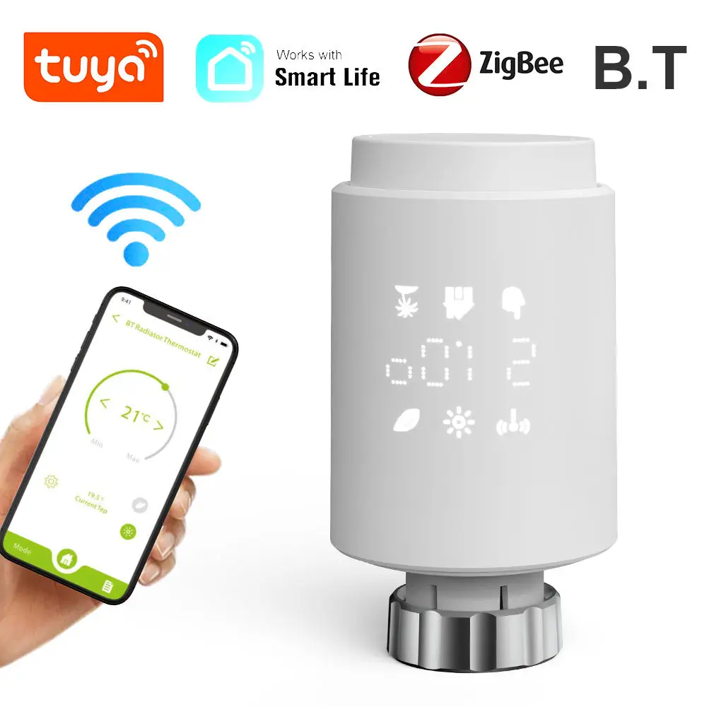 Tuya WiFi ZigBee Smart TRV Heating Thermostatic Radiator Valve Temperature Controller Smart radiator valve Thermostat
