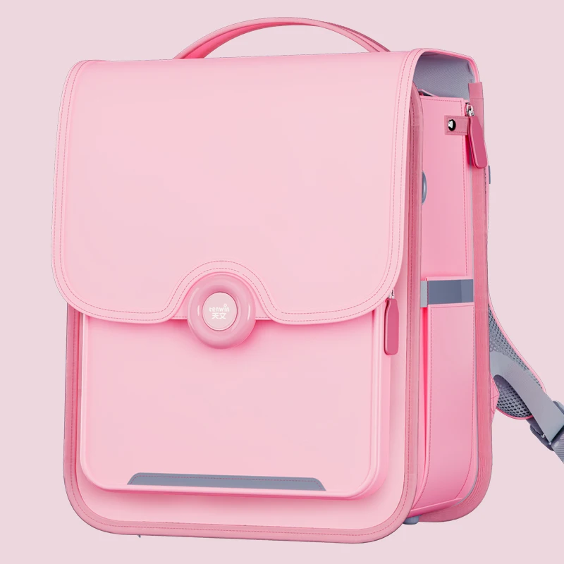 Tenwin 4672 Waterproof PU Spine Friendly Airbag Schoolbag Kids Backpack for Girls for School Use