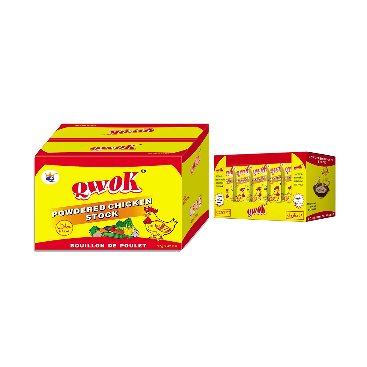 Powdered chicken stock 17g/sachet bouillon de poulet soup seasoning powder good taste cooking