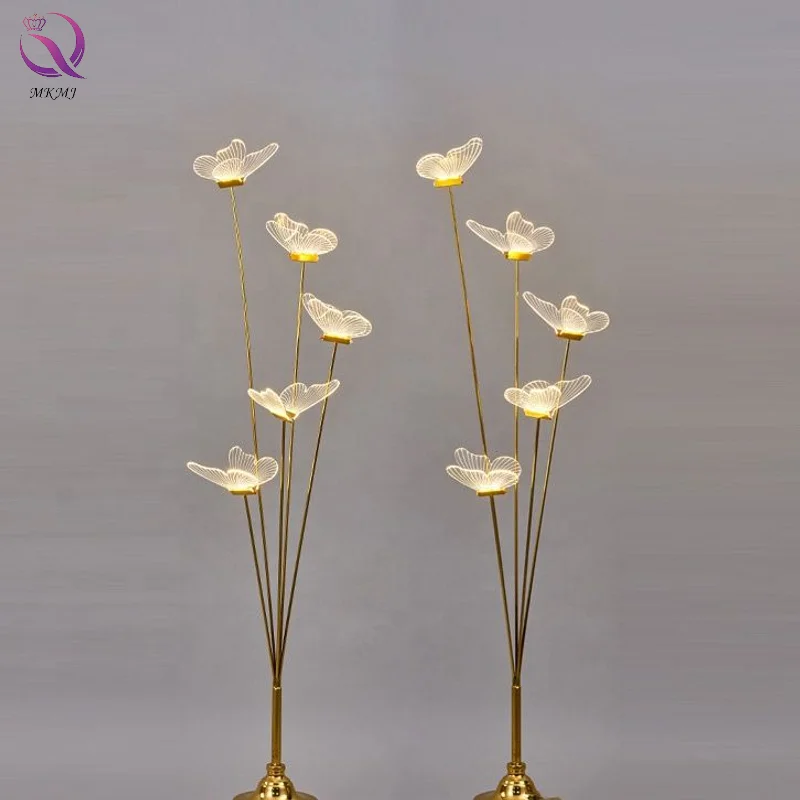 New Acrylic Butterfly Lights Inserted Into The Ground Wedding Lighting Arrangement Butterfly Road Guide Light Welcome Area Decor